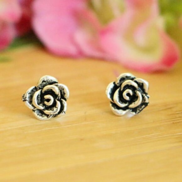 Grand Bazaar Jewelers Jewelry - 925 Sterling Silver Flower 7 mm Stud Earrings